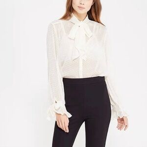 Banana Republic Cream Textured Blouse